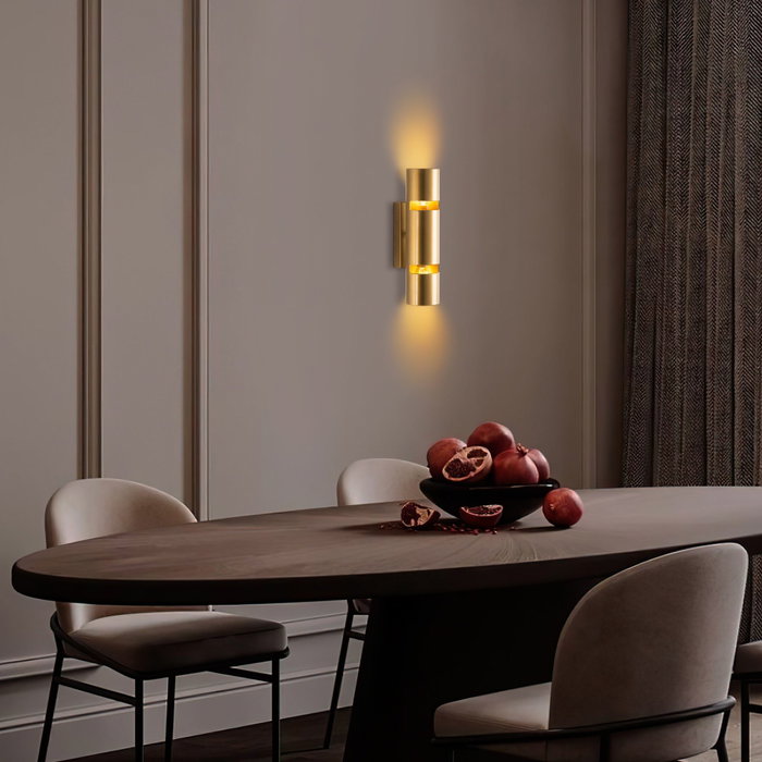 Opviq Lámpara de Pared de Metal Dorado